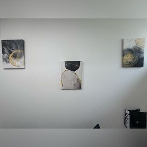 Abstract Black and Gold Canvas Art